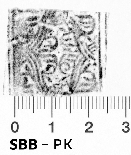 Image Description for https://www.hist-einband.de/Bilder/SBB/bd_pb_loewe_am_baum_ornam_geom_flechtmotiv_23x23.jpg